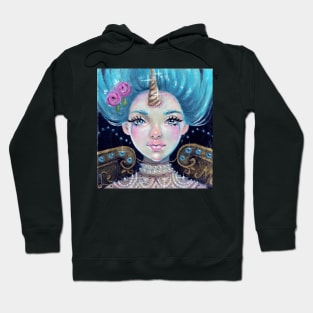 Betty Blue - Blue haired circus unicorn girl Hoodie